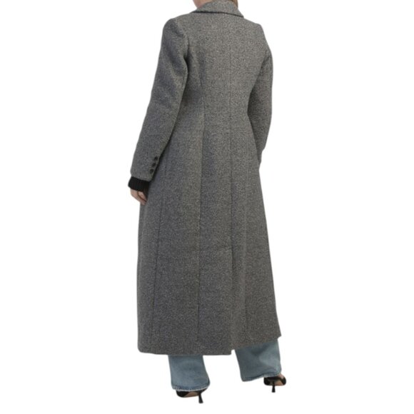NEW ELIE TAHARI Charcoal Notch Collar Button Down Long Coat - Picture 2 of 2